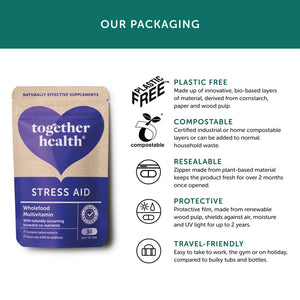 Together Health Stress Aid Vegan & Organic Supplement x30 – Compostable Packet