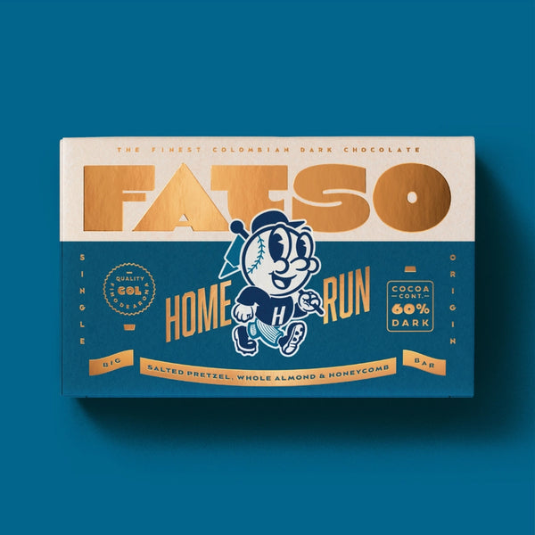 FATSO Vegan Chunky Chocolate Bar 150g - Home Run Stalted Pretzel, Almond and Honeycomb