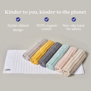 Misona Ribbed 100% GOTS Organic Cotton Face Cloth - x2