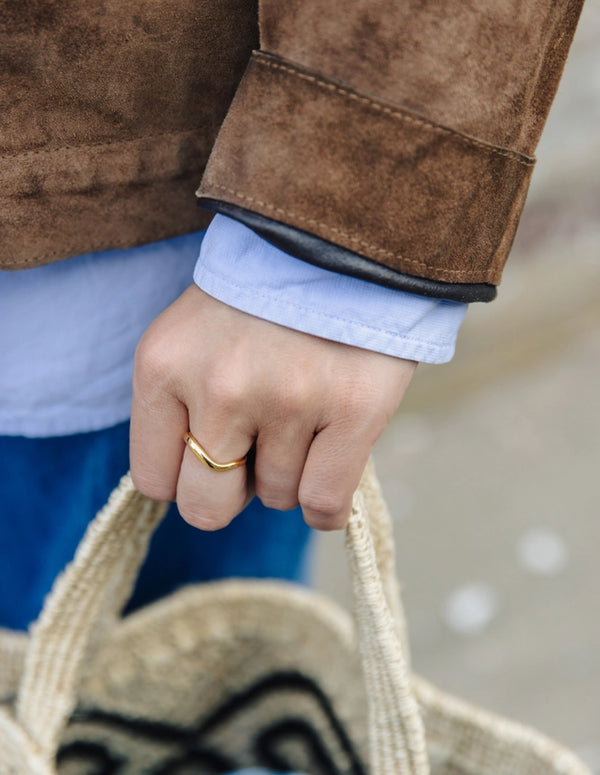 Nordic Muse Gold Organic Flow Waterproof Ring