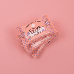 Adios Plastic Compostable 100% Compostable Pet Wet Wipes