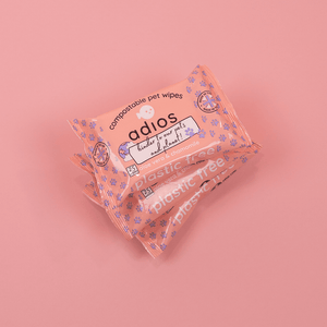 Adios Plastic Compostable 100% Compostable Pet Wet Wipes