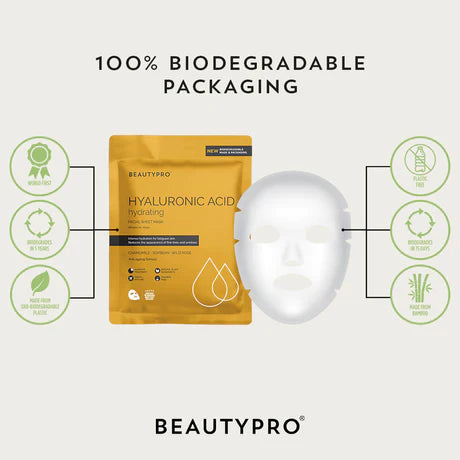 BEAUTYPRO 100% Compostable Sheet Face Mask - Retinol Anti-Ageing Sheet Mask