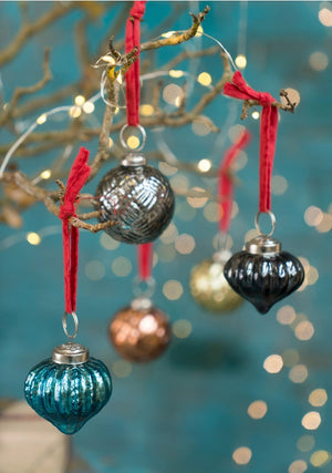 Namaste Recycled Glass Christmas Tree Decoration - x5 Pack