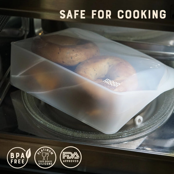 Moonmoon Reusable Silicone Food Storage Bags Medium - x2 Curve Pack