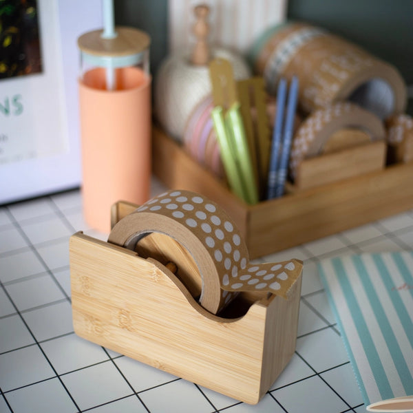 Large Bamboo Tape Dispenser