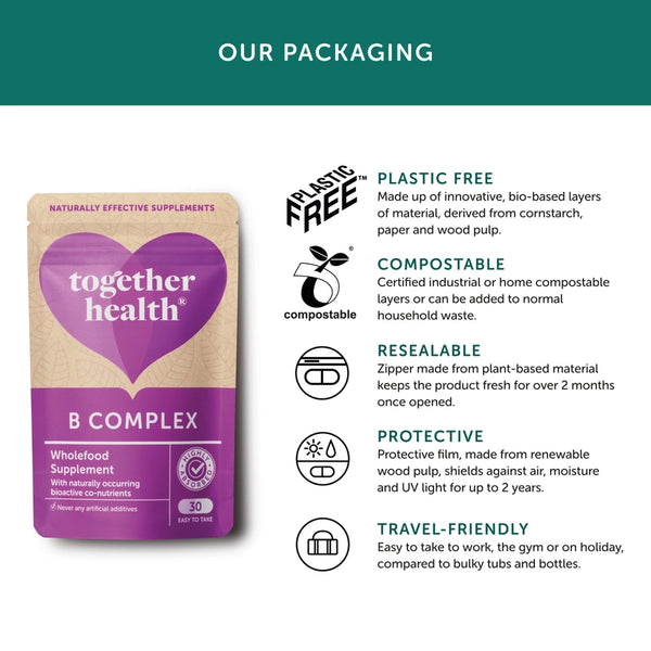 Together Health B Complex Vegan & Organic Supplement x30 – Compostable Packet