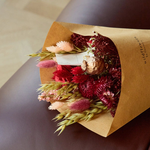 Wildflowers by Floriette Dried Flower Bouquet 50cm - Red