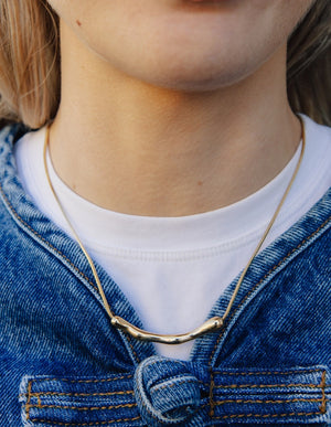 Nordic Muse Gold Organic Bar Waterproof Necklace