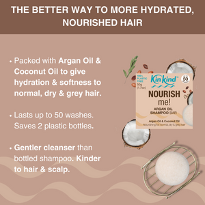 KinKind Nourish Me Shampoo Bar 50g - for Dry & Normal Hair