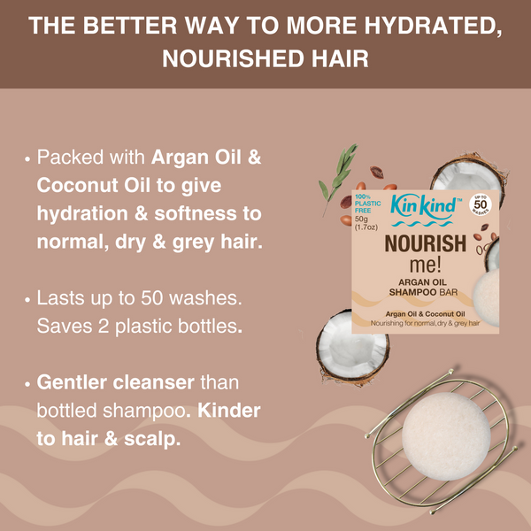 KinKind Nourish Me Shampoo Bar 50g - for Dry & Normal Hair