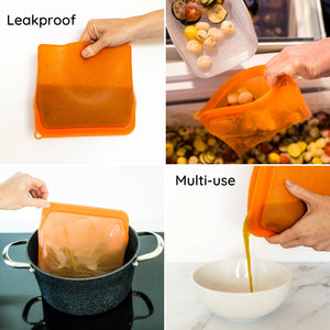 Moonmoon Reusable Silicone Food Bags Large - x2 Pack