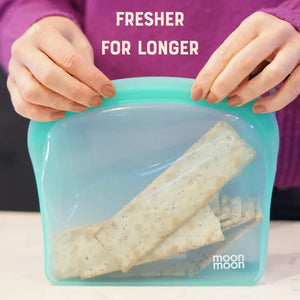 Moonmoon Reusable Silicone Food Storage Bags - x3 Mixed Pack Curve
