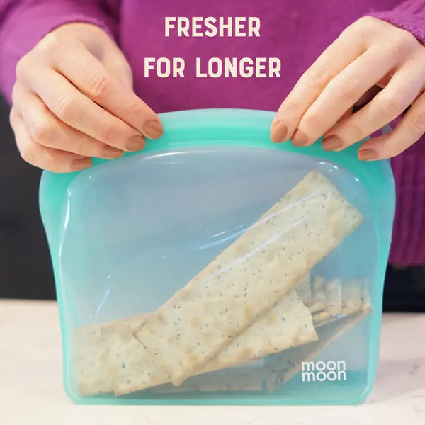 Moonmoon Reusable Silicone Food Storage Bags - x3 Mixed Pack Curve
