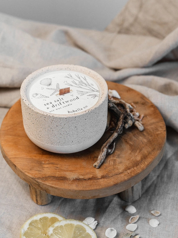 Bobella Co Refillable Vegan Stoneware Candle with Plantable Dust Cover