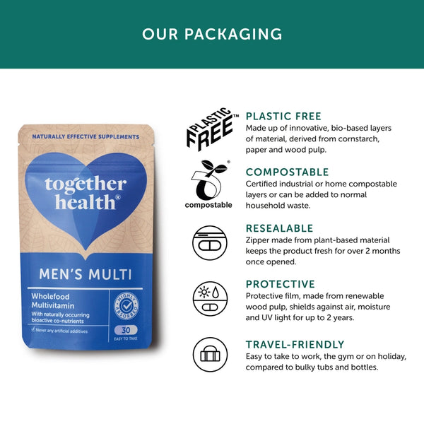 Together Health Men's Multivitamin Vegan & Organic Supplement x30 – Compostable Packet