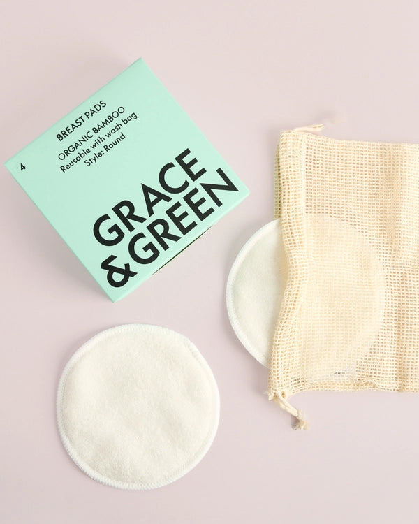 Grace & Green Reusable Breast Pads - x4 Pack