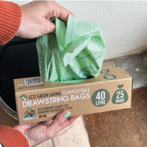 Eco Green Living Compostable Drawstring Bin Bags 40L - x25