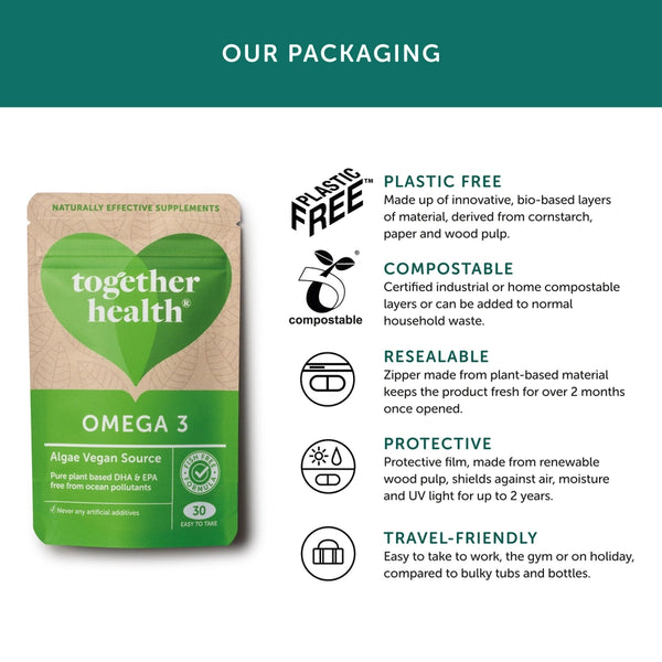 Together Health Omega 3 Vegan & Organic Supplement x30 – Compostable Packet