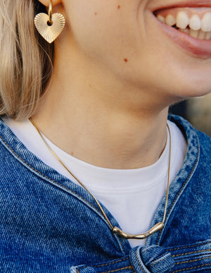 Nordic Muse Gold Organic Bar Waterproof Necklace