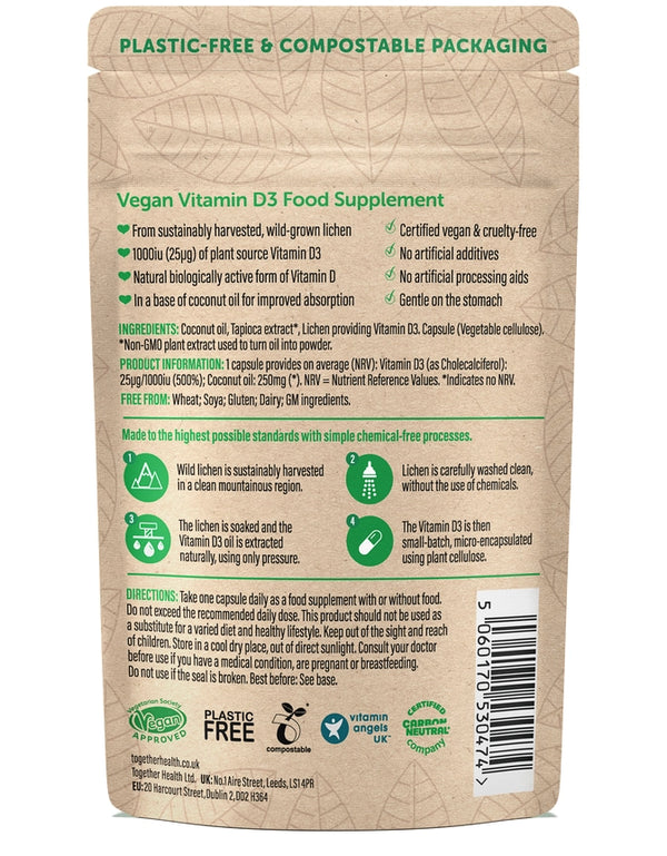 Together Health Vitamin D3 Vegan & Organic Supplement x30 – Compostable Packet