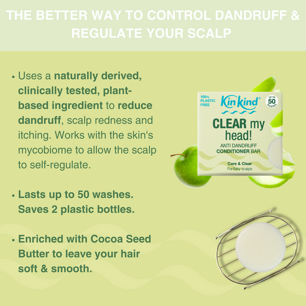 KinKind Anti Dandruff Conditioner Bar 50g - for Flaky Scalp