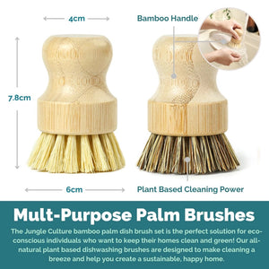 Jungle Culture Bamboo Dish Brush Set - x2 Brushes