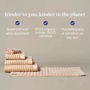 Misona Ribbed 100% GOTS Organic Cotton Face Cloth - x2