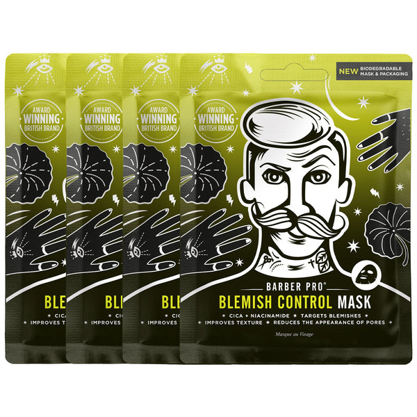 BARBERPRO 100% Compostable Sheet Face Mask for Men - Blemish Control
