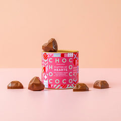 Chococo 47% Colombia Milk Chocolate Hearts Tube - Plastic Free