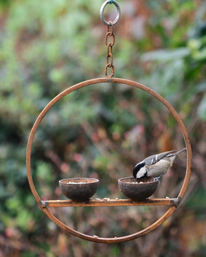 Savage Works Steel Hanging Double Bird Feeder