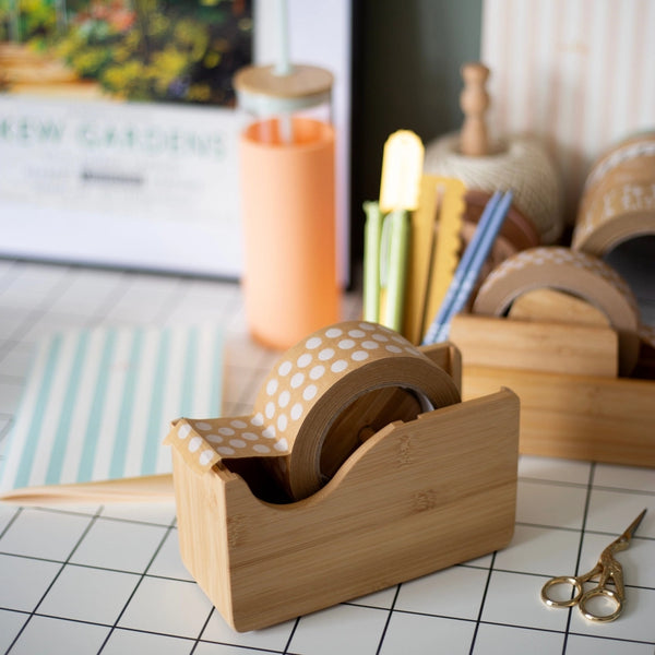 Large Bamboo Tape Dispenser
