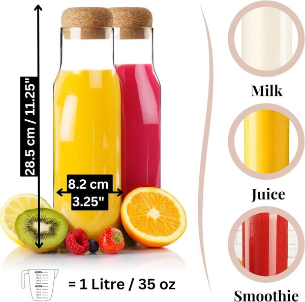 Zero Waste Kitchen Fridge Glass Carafe - x2 Pack