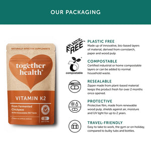 Together Health Vitamin K2 Vegan & Organic Supplement x30 – Compostable Packet