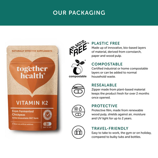 Together Health Vitamin K2 Vegan & Organic Supplement x30 – Compostable Packet