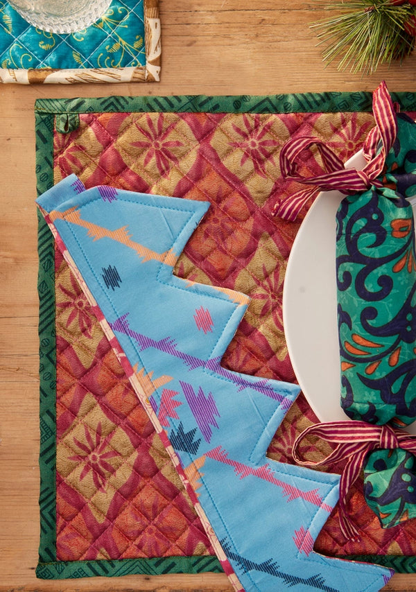 Namaste Recycled Sari Reusable Christmas Hat