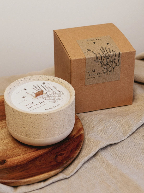 Bobella Co Refillable Vegan Stoneware Candle with Plantable Dust Cover