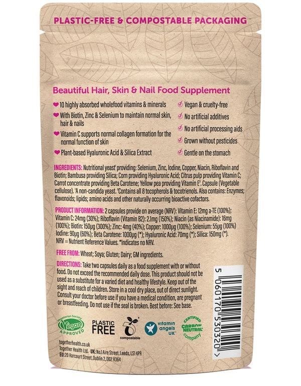 Together Health Hair, Skin & Nails Vegan & Organic Supplement x30 – Compostable Packet