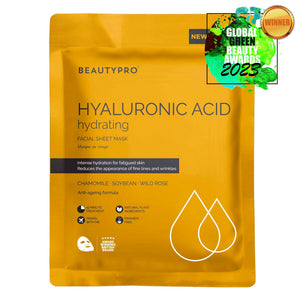 BEAUTYPRO 100% Compostable Sheet Face Mask - Hyaluronic Acid Hydrating Sheet Mask