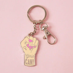 Punky Pins Enamel Keyring - Girls Can