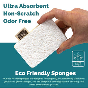 Jungle Culture Loofah & Sponge Kitchen Sponge Scrubbers - x4 Pack