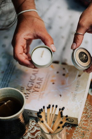 Old Green Olive Wax Tea Light Gift Set