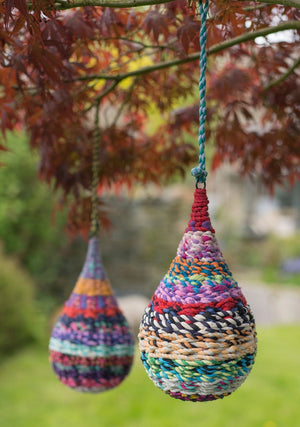 Namaste Recycled Sari Birdhouse - Raindrop