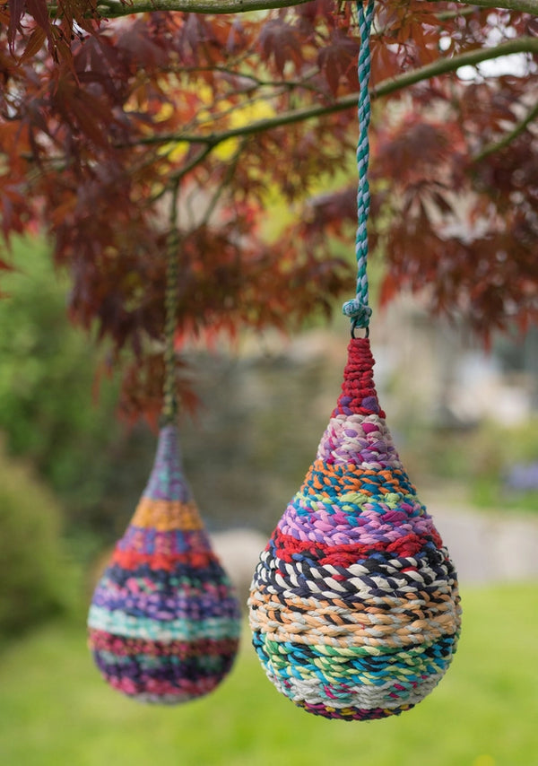 Namaste Recycled Sari Birdhouse - Raindrop