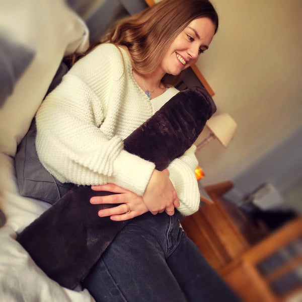 CosyPanda Natural Rubber Long Hot Water Bottle - Recycled Faux Fur