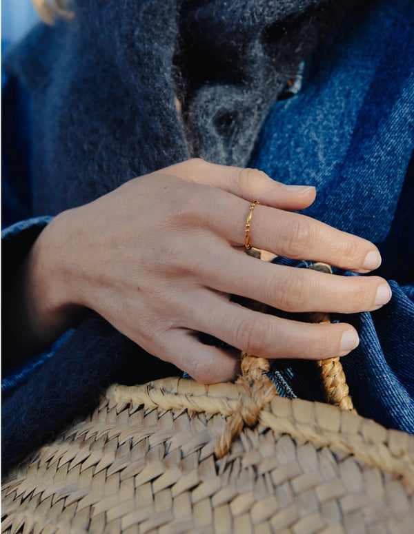 Nordic MuseGold Bead Detail Waterproof Ring
