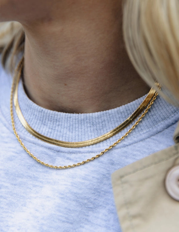 Nordic Muse Gold Double Layer Feature Waterproof Necklace
