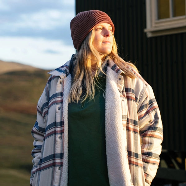 Rapanui Daleside Organic Cotton Sherpa Lined Flannel Jacket