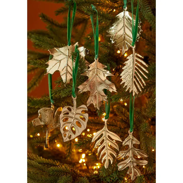 Namaste Botanical Leaf Christmas Tree Decoration - x8 Pack