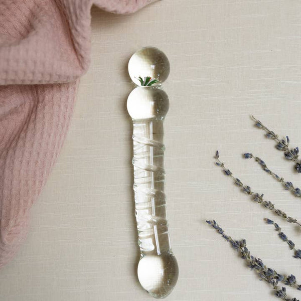 The Natural Love Company Tansy Blossom Swirl - 8" Glass Dildo